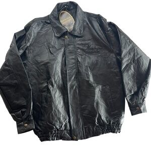 Vintage Roberto Amee Flamingo Casino‎ Las Vegas Blk Leather Jacket Mens L  NWT